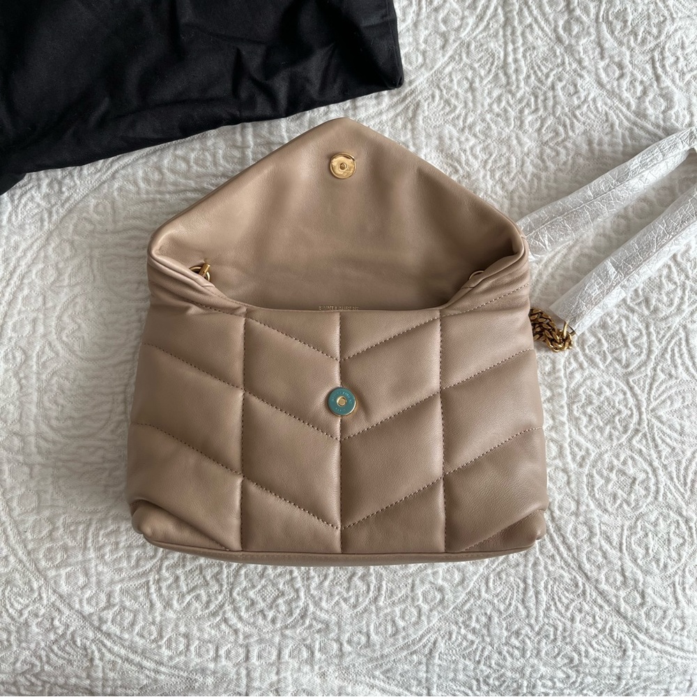 Saint Laurent Beige Quilted Shoulder Bag - Picture 4 of 6